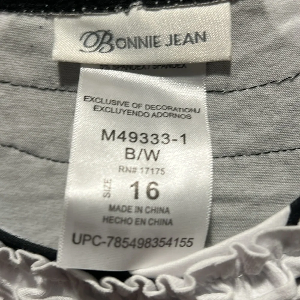 Bonnie Jean size 16 black and white - Picture 3 of 4